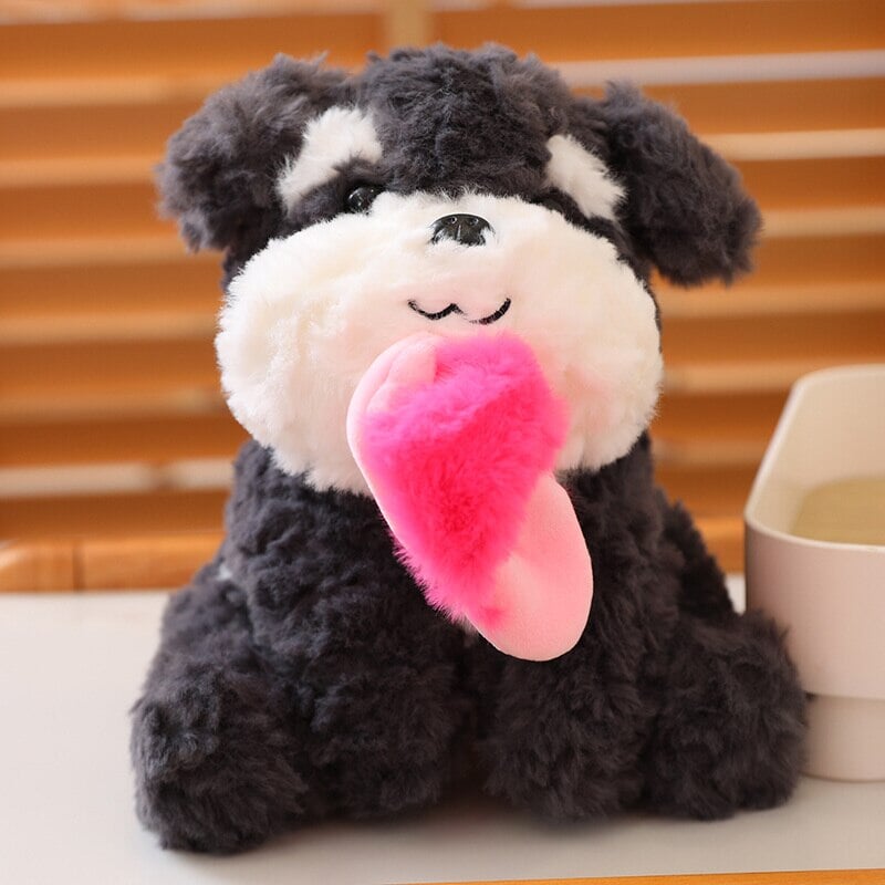 Maliben | Kawaii Sooty The Black Fluffy Dog With Slipper Plushie