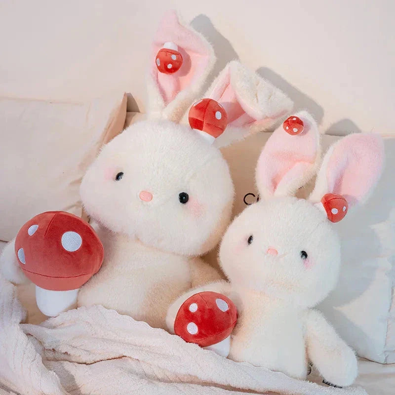 Maliben | Kawaii White Bunny Mushroom Plushie