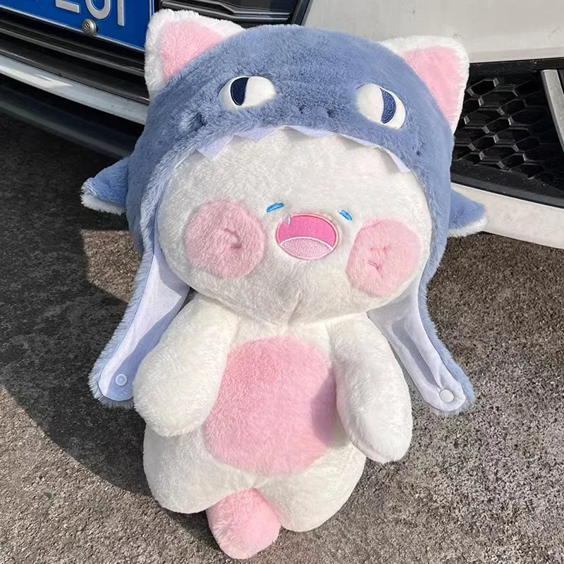 Maliben | Kawaii White Cat Shark Hat Plushie