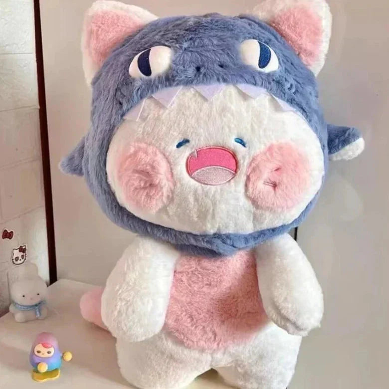 Maliben | Kawaii White Cat Shark Hat Plushie