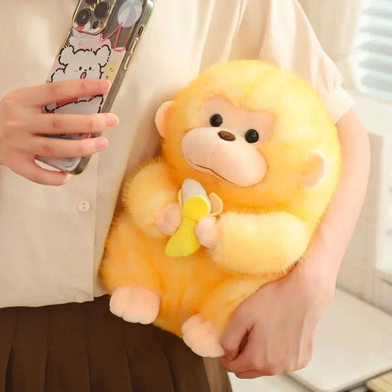 Maliben | Kawaii Yellow Brown Chunky Monkey With Banana Plushie