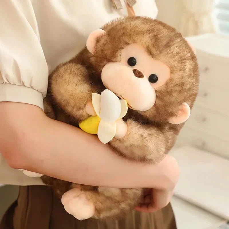 Maliben | Kawaii Yellow Brown Chunky Monkey With Banana Plushie