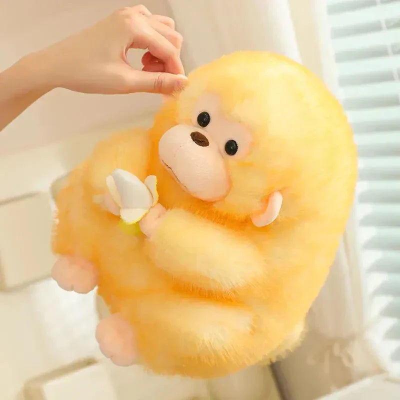 Maliben | Kawaii Yellow Brown Chunky Monkey With Banana Plushie