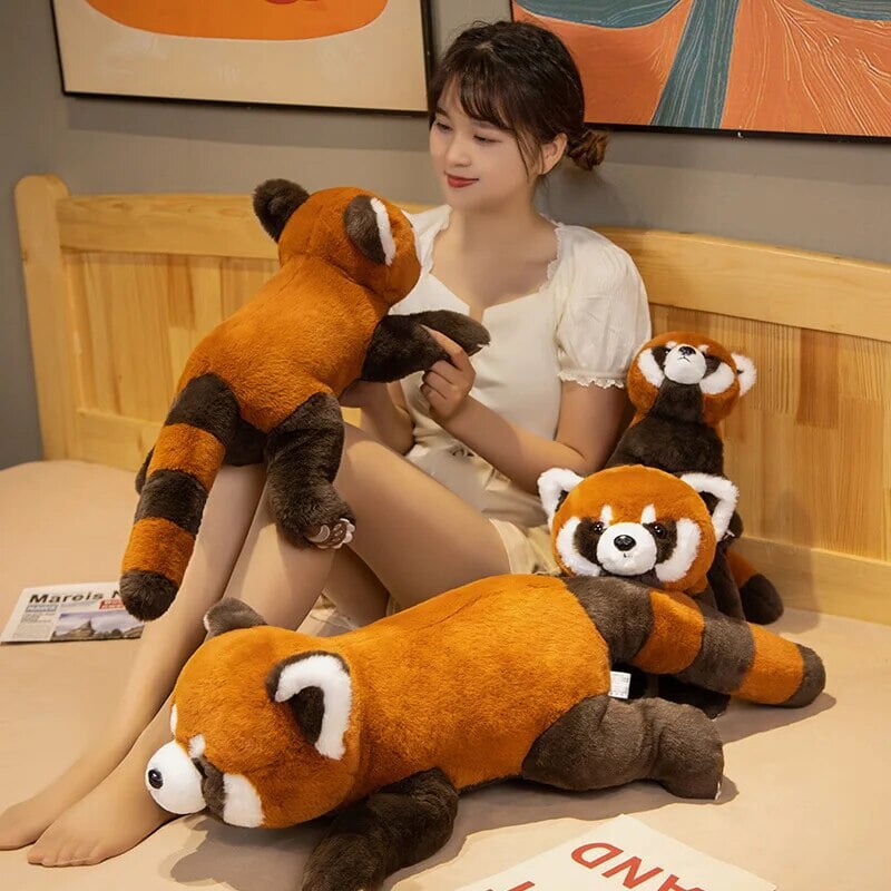Maliben | Laying Fluffy Red Panda Lifelike Plushie