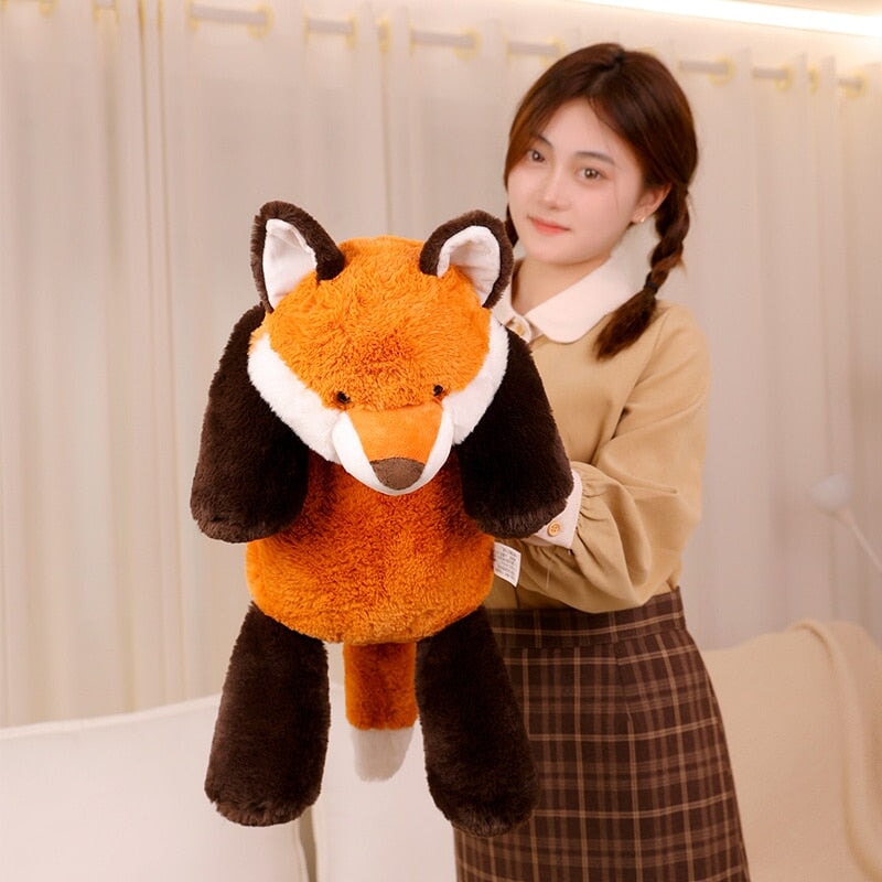 Maliben | Laying Sloth And Fox Raccoon Crocodile Plushie Friends
