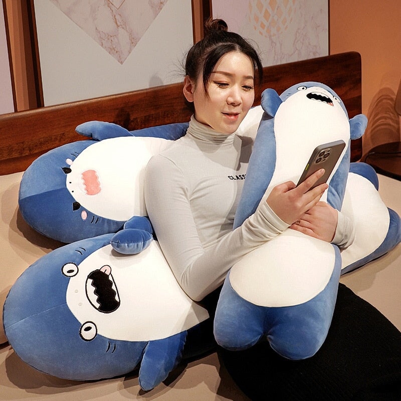 Maliben | Long Cuddly Angry Shocked Shark Plushie