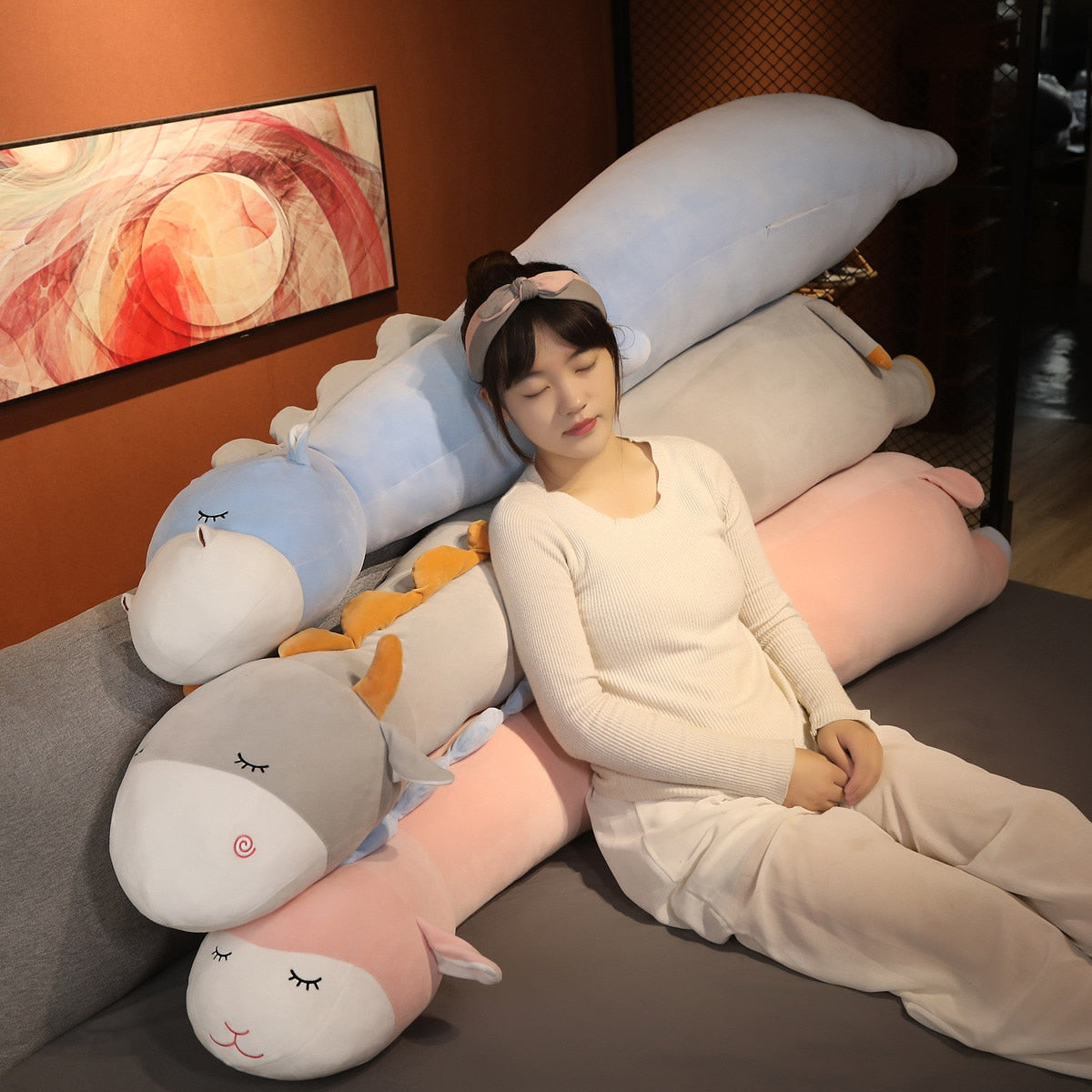 Maliben | Long Cuddly Hippo Cow Sheep Plushies