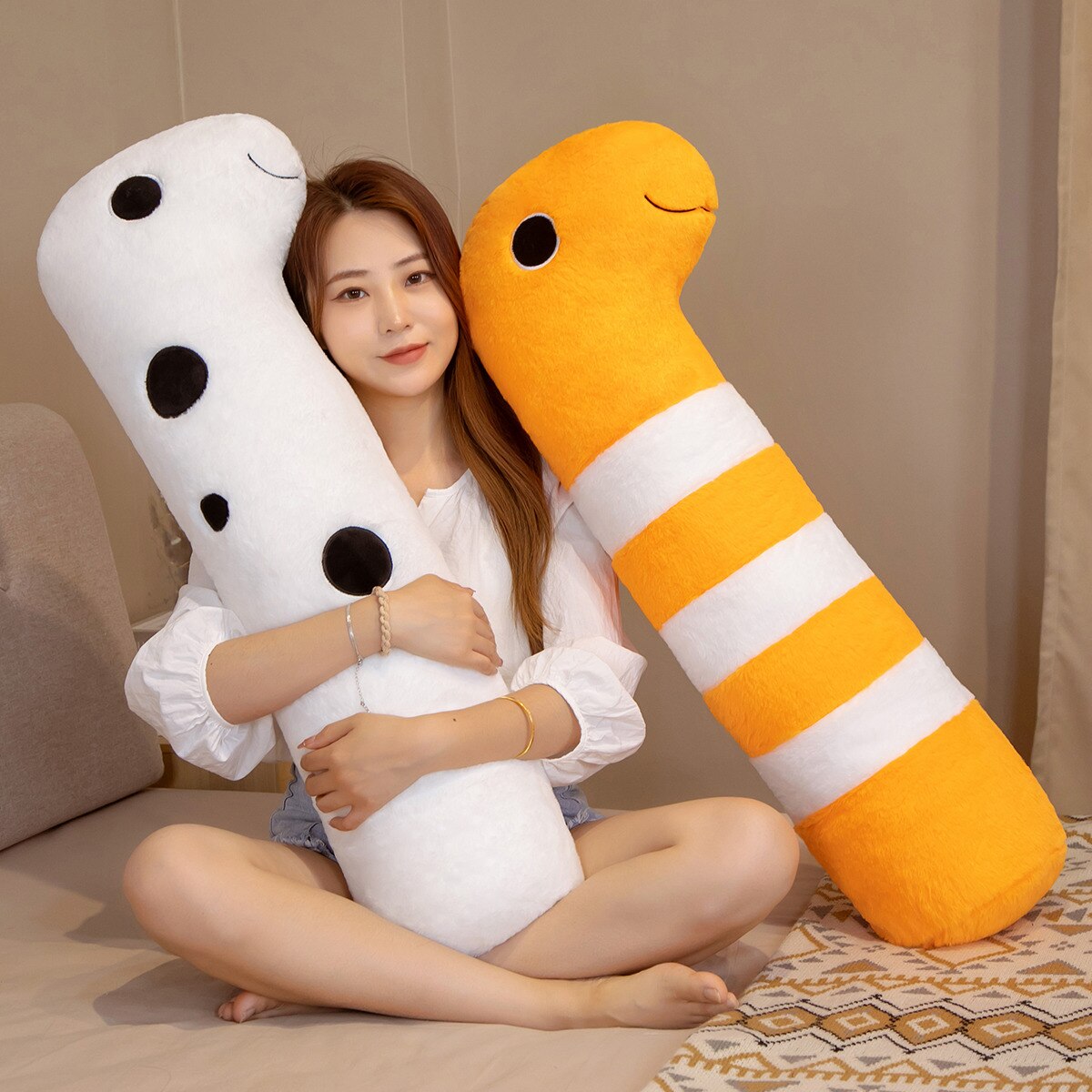 Maliben | Long Ocean White Orange Eel Plushies