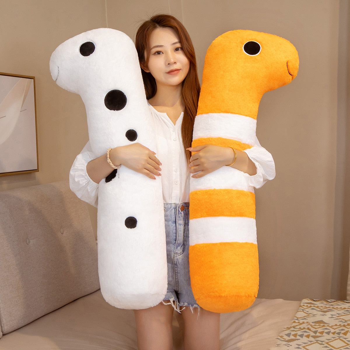 Maliben | Long Ocean White Orange Eel Plushies