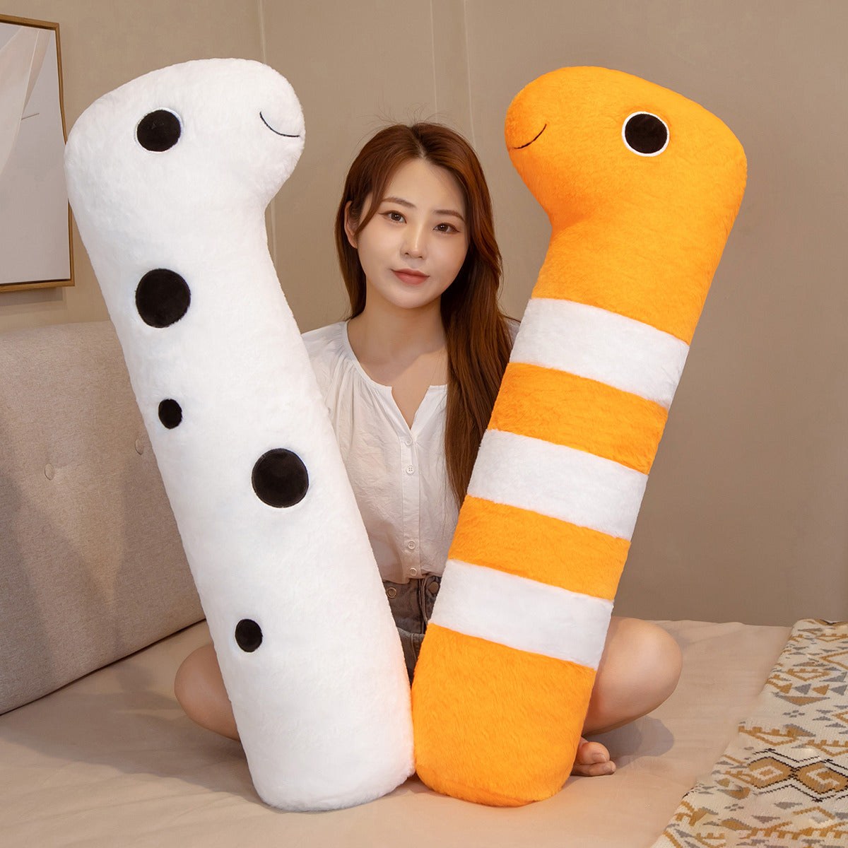 Maliben | Long Ocean White Orange Eel Plushies