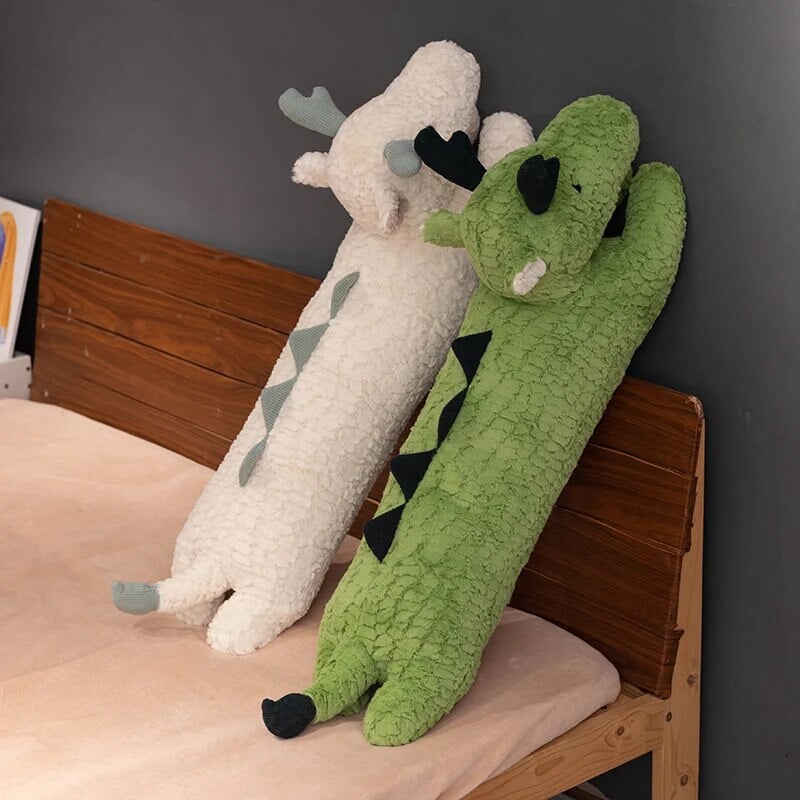 Maliben | Long Snuggly Green White Dragon Plushies