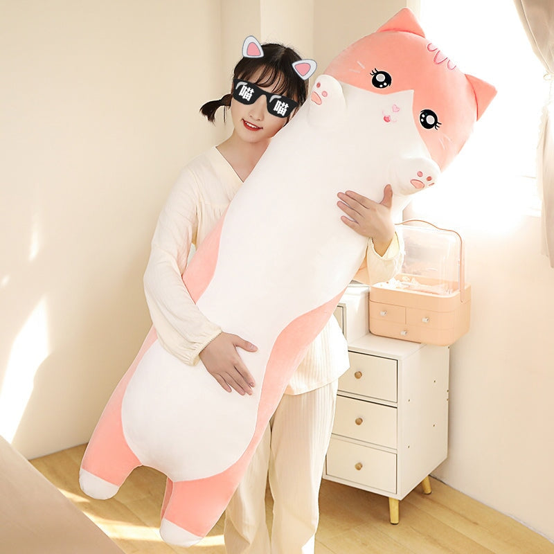 Maliben | Long Snuggly Pink Gray Cat Plushies