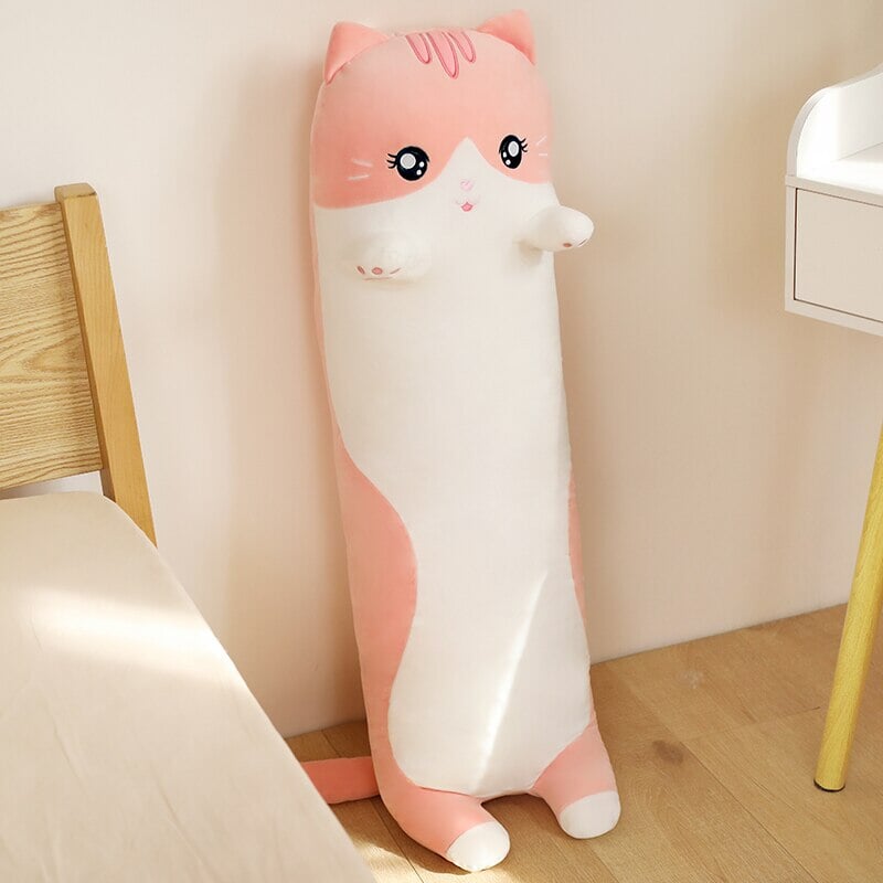 Maliben | Long Snuggly Pink Gray Cat Plushies