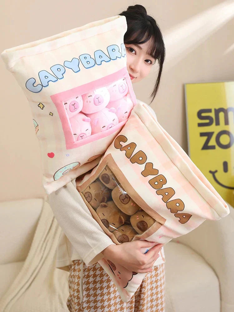 Maliben | Pink Brown Capybara Candy Bag Plushies