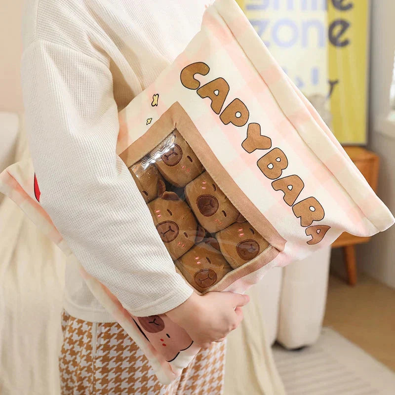 Maliben | Pink Brown Capybara Candy Bag Plushies