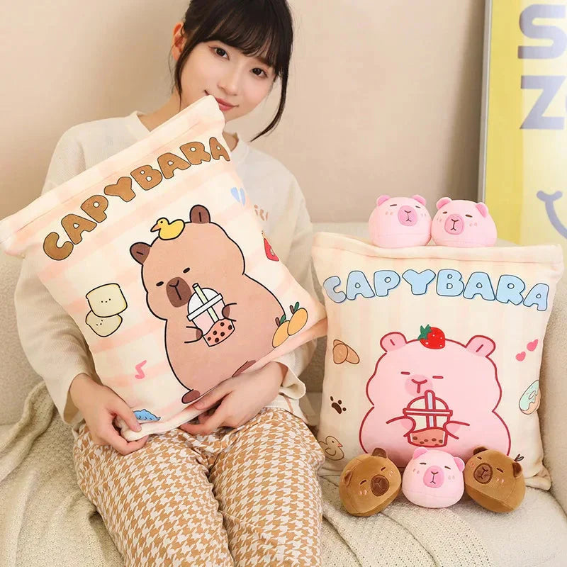 Maliben | Pink Brown Capybara Candy Bag Plushies