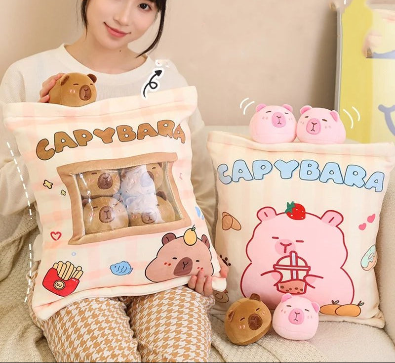 Maliben | Pink Brown Capybara Candy Bag Plushies