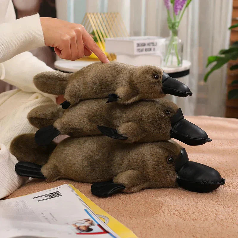 Maliben | Pleep The Fluffy Brown & White Platypus Plush