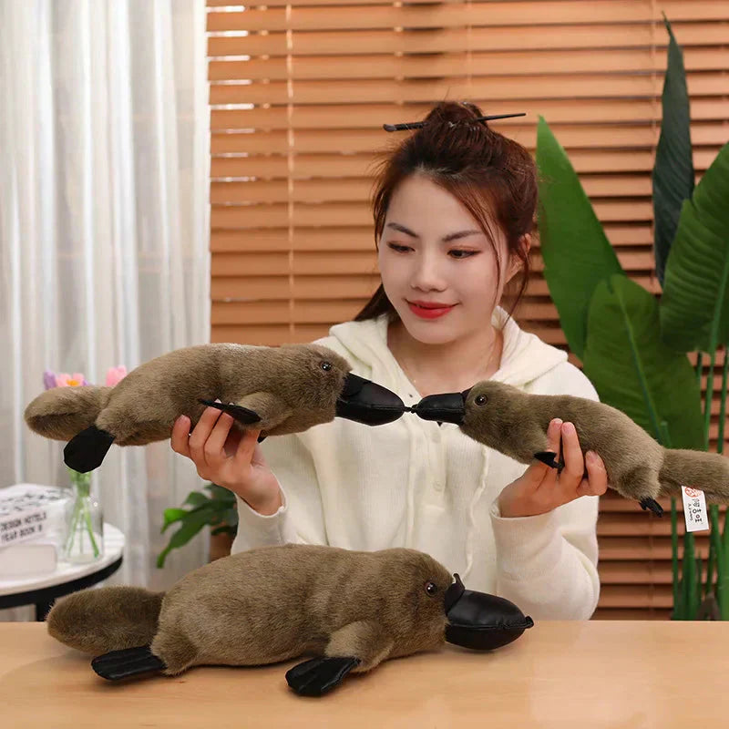 Maliben | Pleep The Fluffy Brown & White Platypus Plush