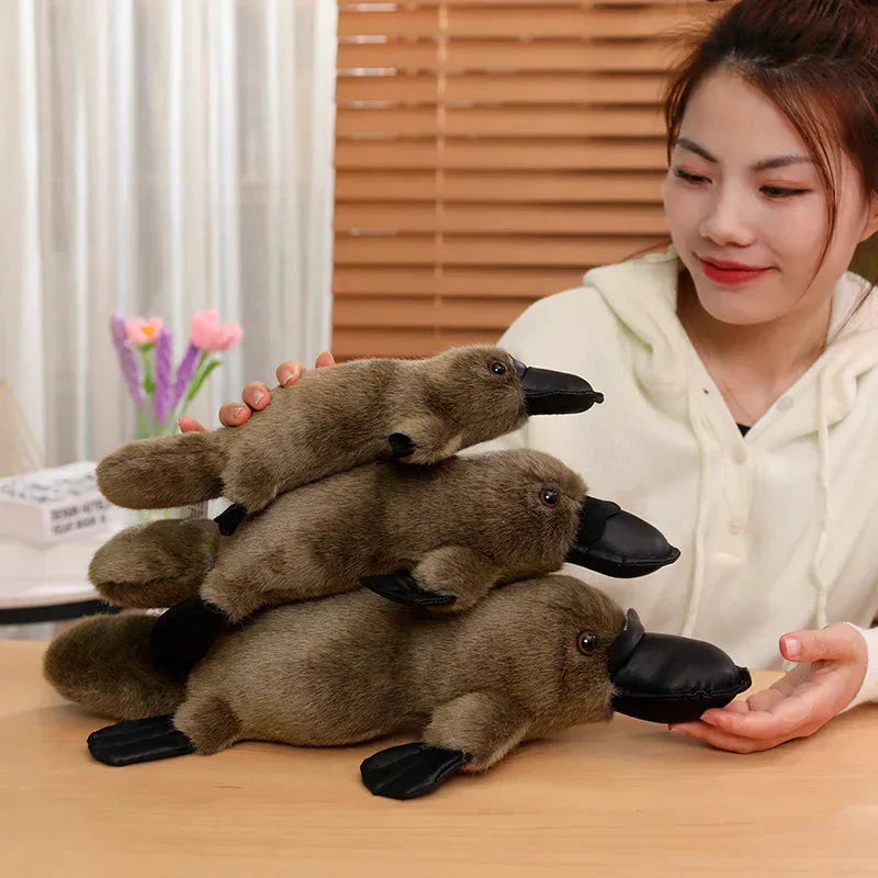 Maliben | Pleep The Fluffy Brown & White Platypus Plush
