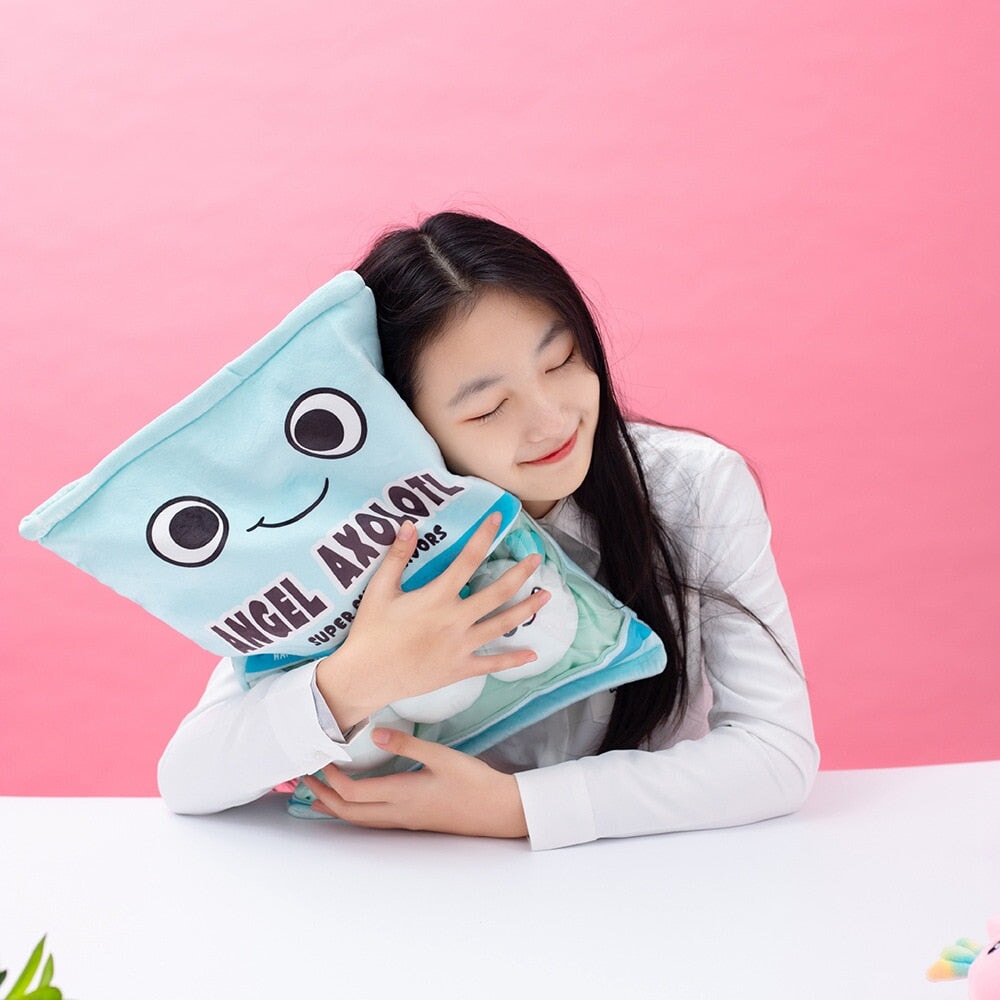 Maliben | Rainbow Pink Blue Axolotl Candy Bag Plushies