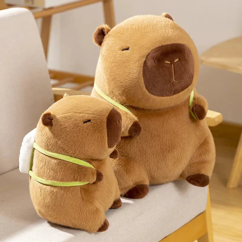 Maliben | Sleepy Capybara With Mahjong Backpack Plushie