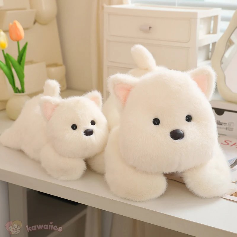 Maliben | Snowy The White Maltese Plushie With Frog Hat
