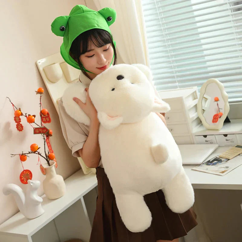 Maliben | Snowy The White Maltese Plushie With Frog Hat