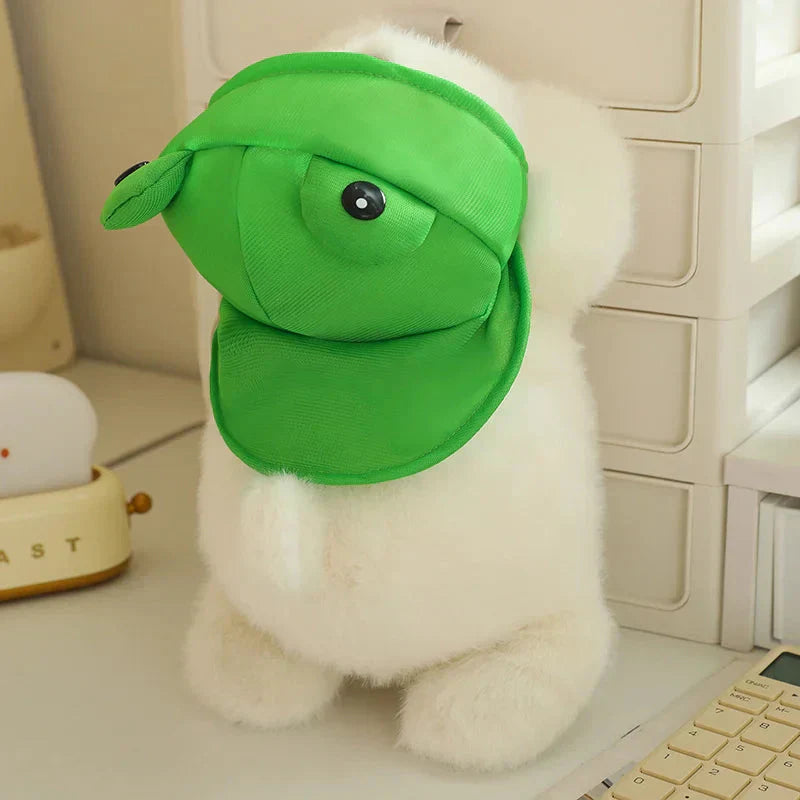Maliben | Snowy The White Maltese Plushie With Frog Hat