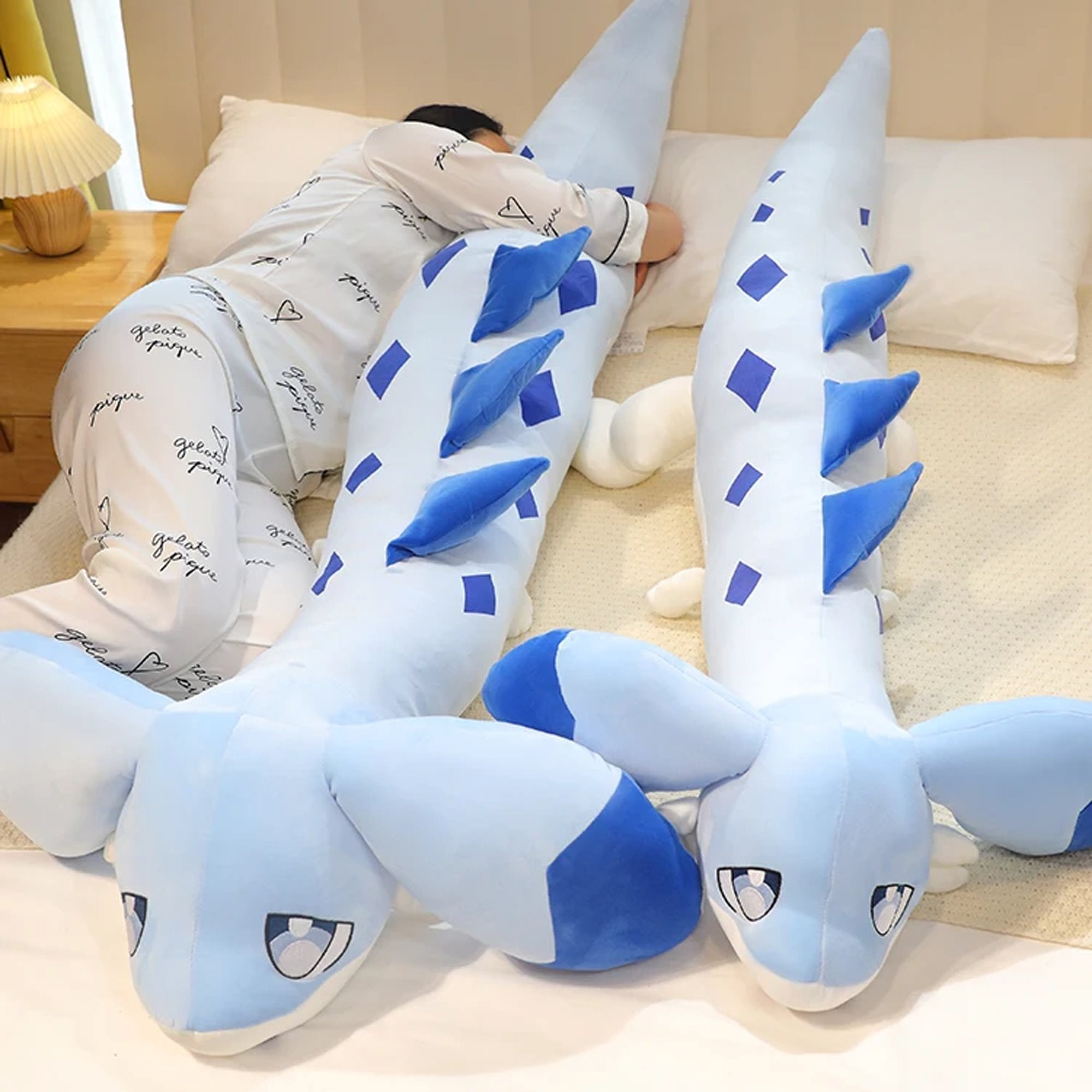 Maliben | Sofi The Long Kawaii Baby Blue Hybrid Dragon Plushie