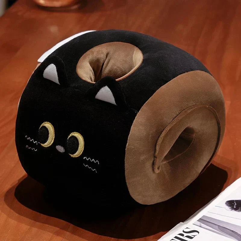 Maliben | Soft Cat Swiss Roll Cake Handwarmer Plush With Blanket