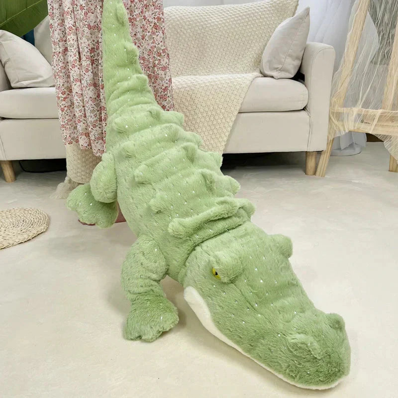 Maliben | Soft Fluffy Green Crocodile Plush Toy