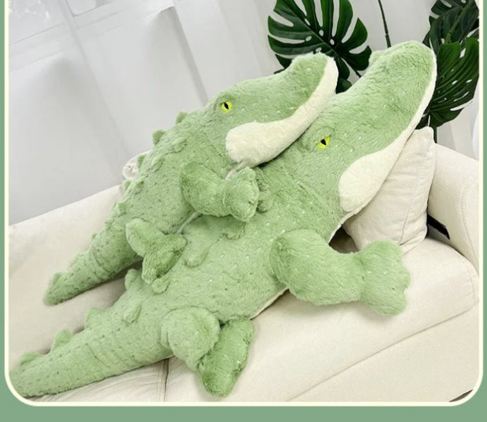 Maliben | Soft Fluffy Green Crocodile Plush Toy