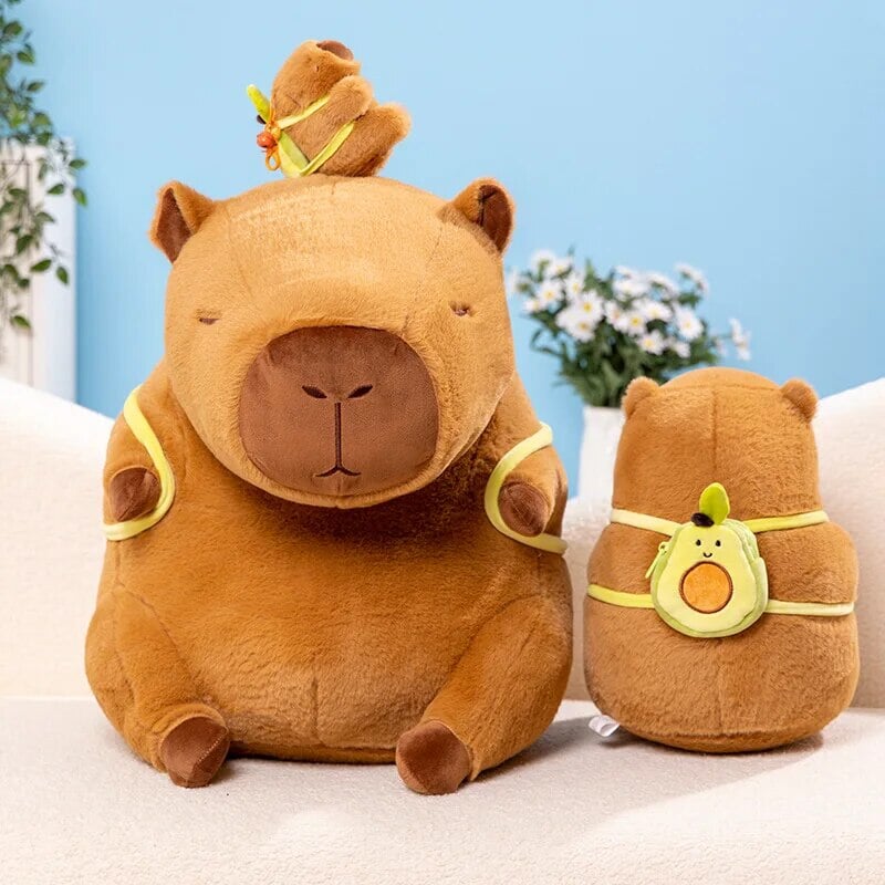 Maliben | The Kawaii Capybara With Mini Avocado Backpack Plushie