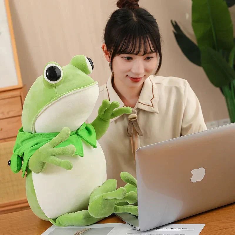 Maliben | Tito The Funny Green Frog Plush With Hat