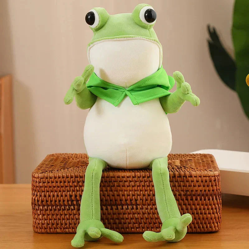 Maliben | Tito The Funny Green Frog Plush With Hat