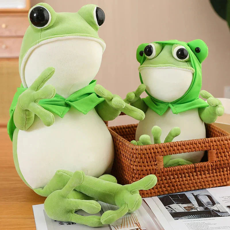 Maliben | Tito The Funny Green Frog Plush With Hat