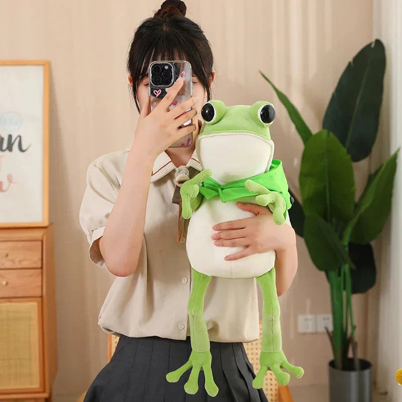 Maliben | Tito The Funny Green Frog Plush With Hat