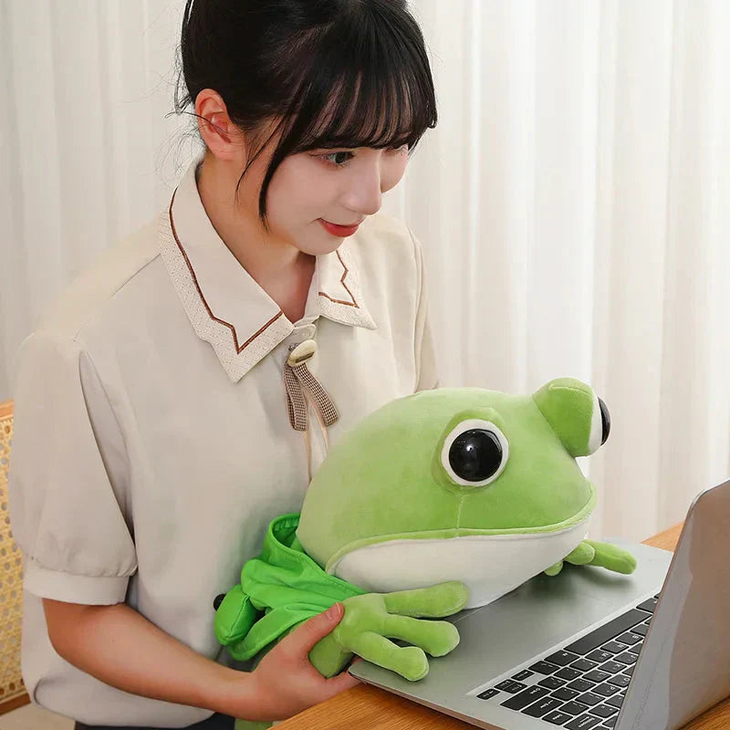 Maliben | Tito The Funny Green Frog Plush With Hat