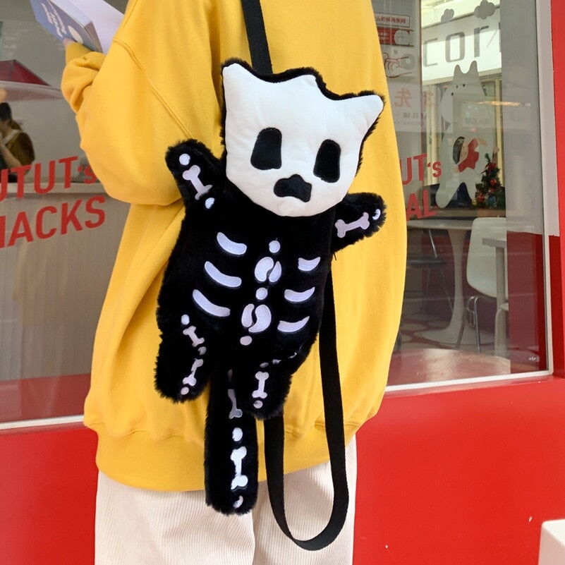 Maliben | Whisper The Mini Skeleton Plush Backpack