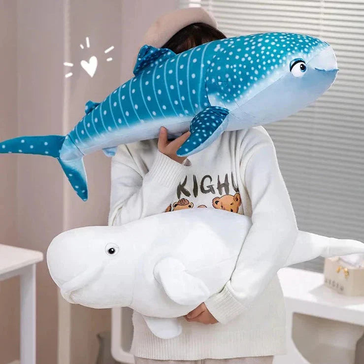 Maliben | White Beluga Blue Whale Shark 75cm Plushies