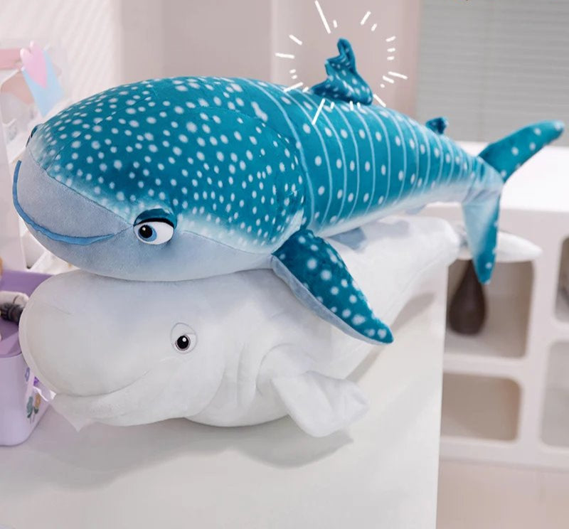 Maliben | White Beluga Blue Whale Shark 75cm Plushies