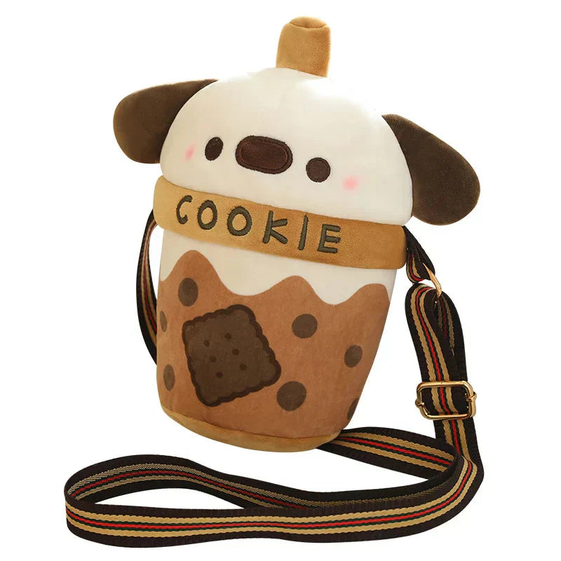 Maliben | White Bichon Frisé Plushie Bubble Tea Cookie Bag