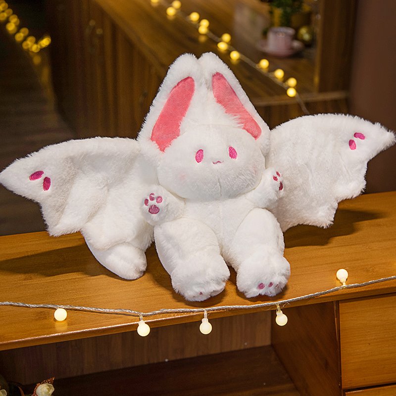 Maliben | White Kawaii Fluffy Bat Plushie