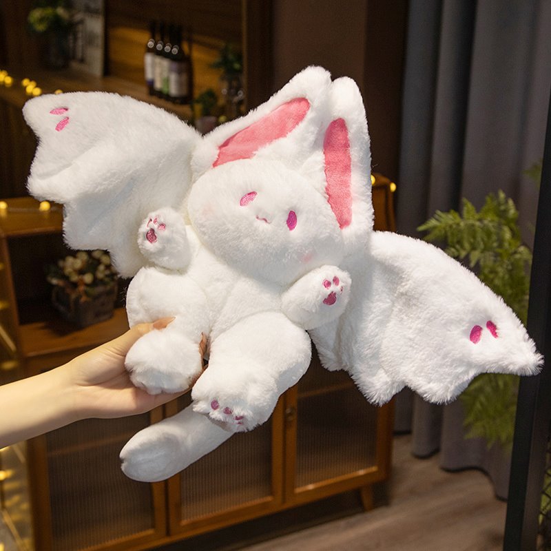 Maliben | White Kawaii Fluffy Bat Plushie
