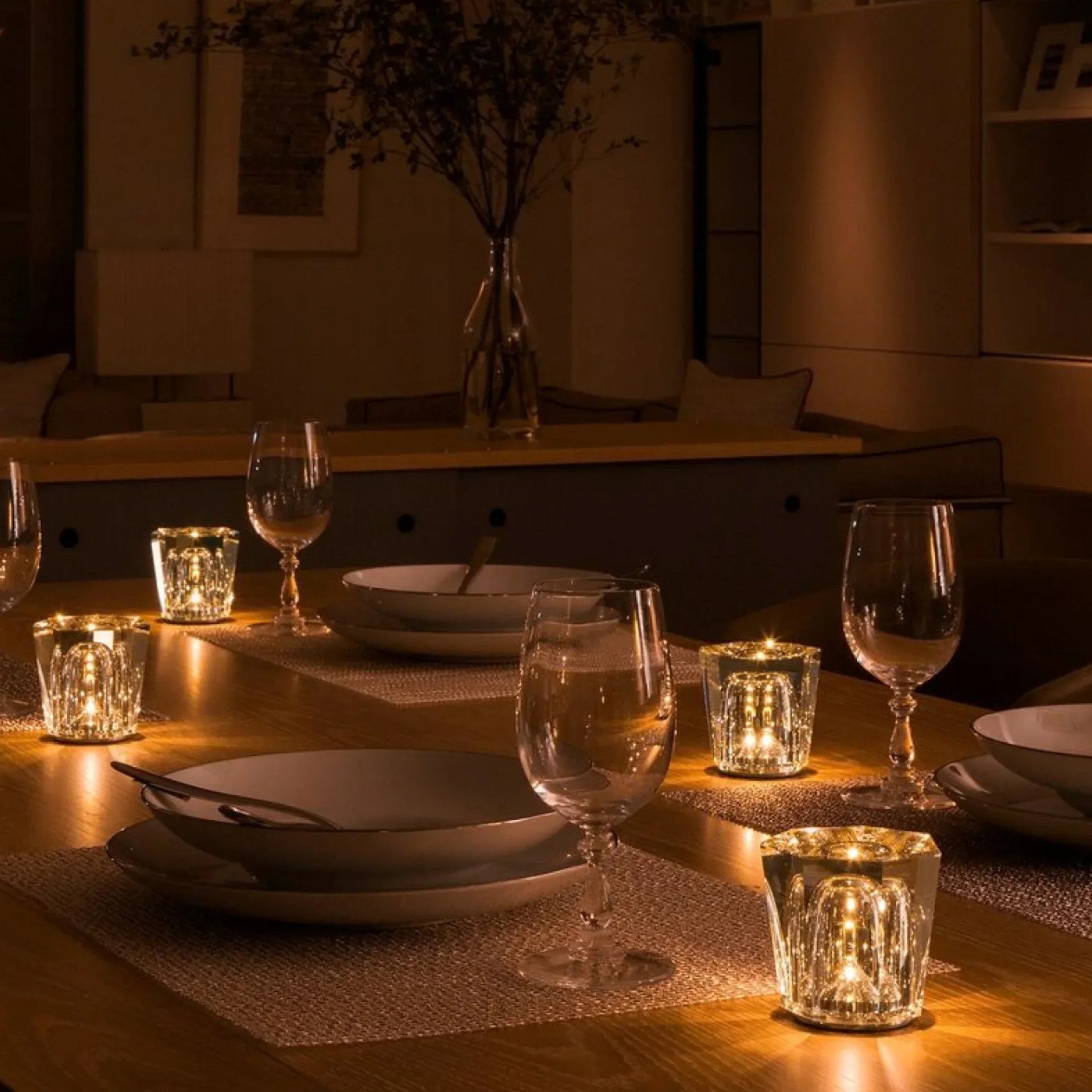 Maliben | Crystal Table Lamp Véloria | Diamond Look & 360° Light Play | Wireless & Usb Rechargeable | Up To 12 Hrs. Light Duration