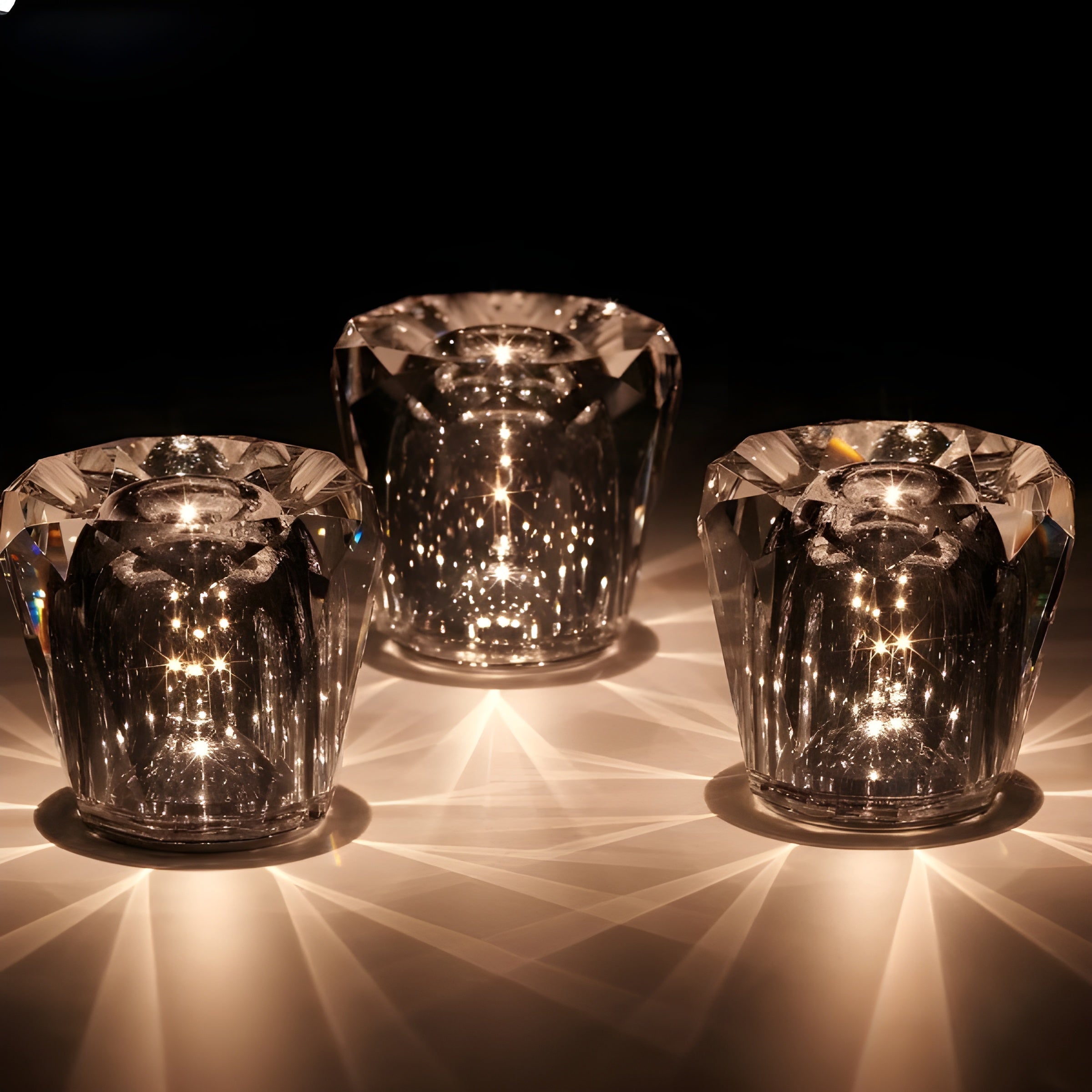 Maliben | Crystal Table Lamp Véloria | Diamond Look & 360° Light Play | Wireless & Usb Rechargeable | Up To 12 Hrs. Light Duration