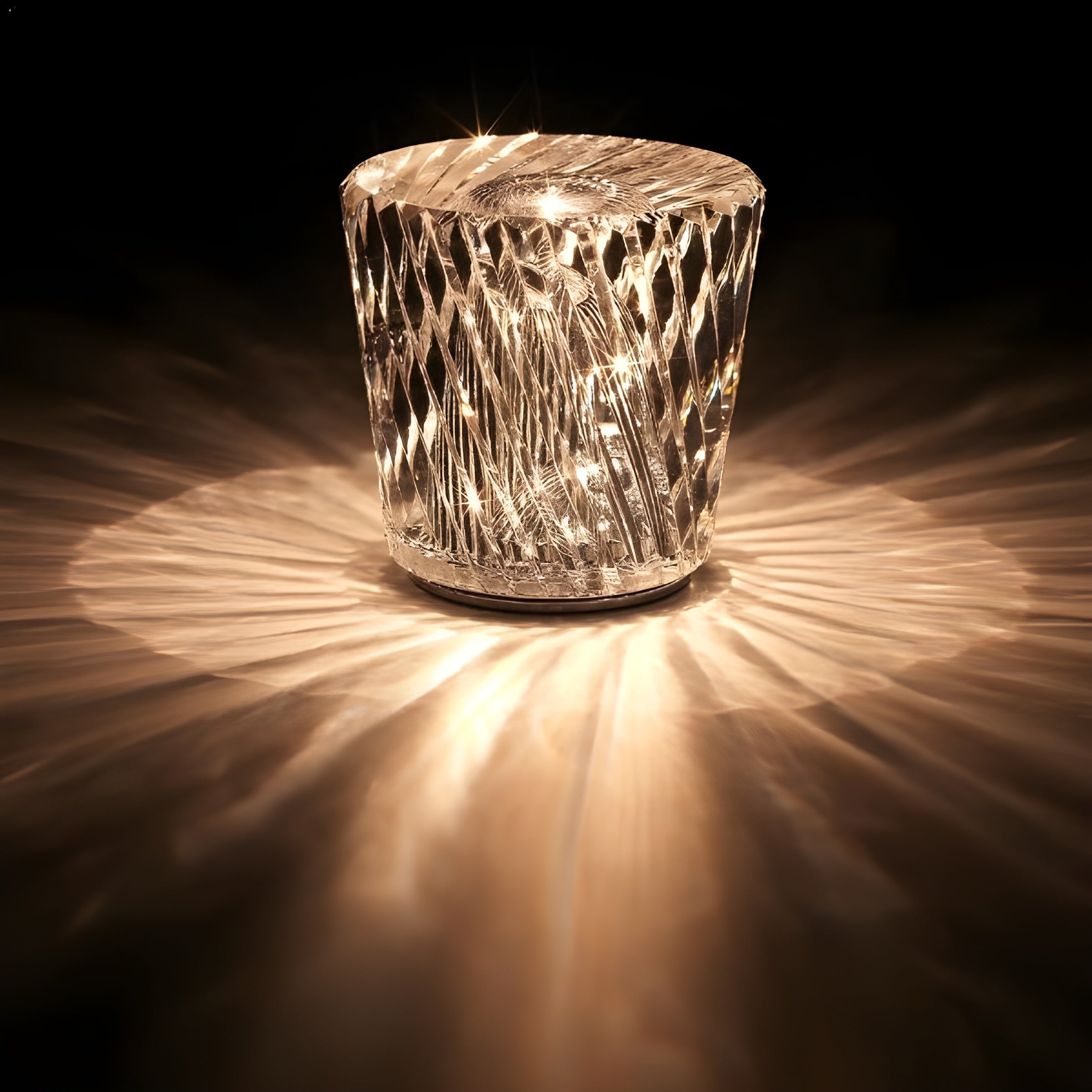 Maliben | Crystal Table Lamp Véloria | Diamond Look & 360° Light Play | Wireless & Usb Rechargeable | Up To 12 Hrs. Light Duration