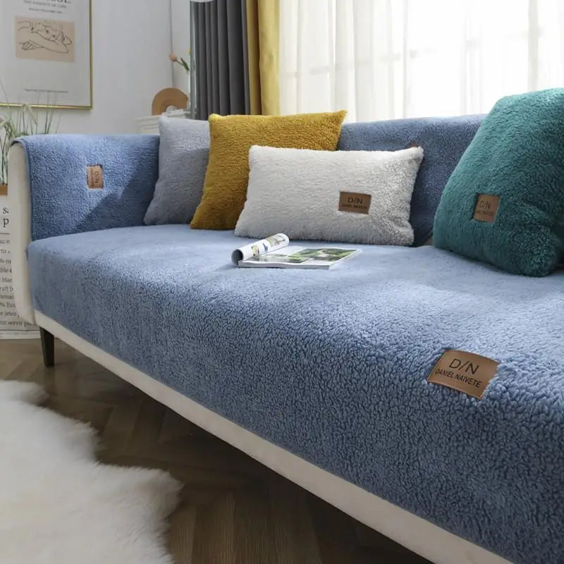 Maliben | Waterproof Thick Fuzzy Sherpa Fleece Non-slip Sofa Cover