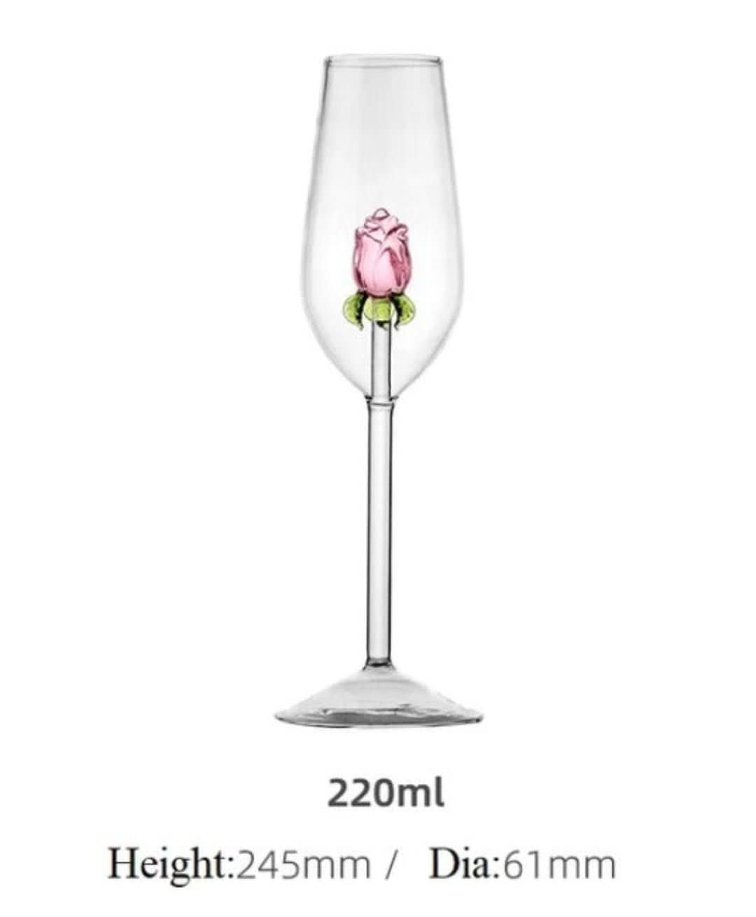 Maliben | La Vie En Rose | Champagne Glass - Handmade